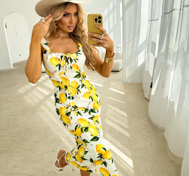 VESTIDO ESTAMPADO AMARILLO FRUTAL