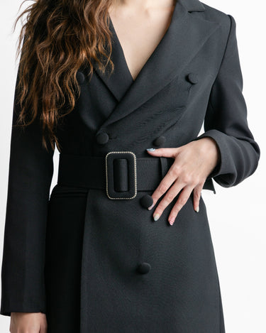 Blazer Dress Negro - Detalle cinturón