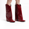 Botas Rojas Kloer - Estilo cowboy en piel roja con textura reptil