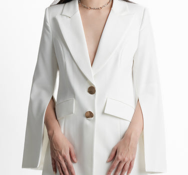 Kloer Cape Blazer Set Blanco - Detalle blazer