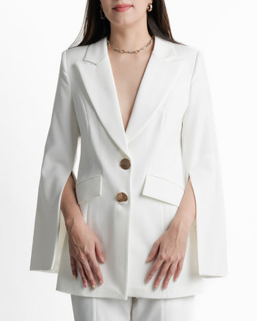 Kloer Cape Blazer Set Blanco - Detalle blazer