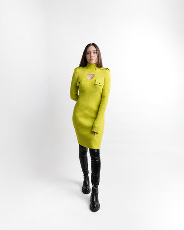 Kloer Knit Dress Verde Lima - Vista frontal