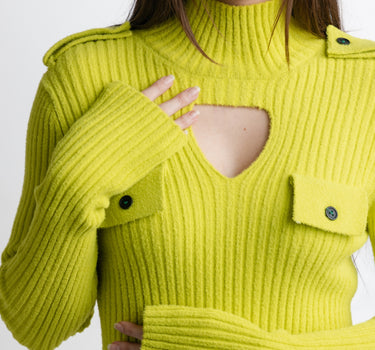 Kloer Knit Dress Verde Lima - Vista detalle