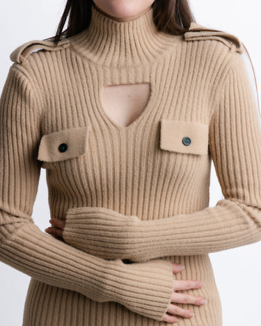 Kloer Knit Dress Beige - Vista frontal