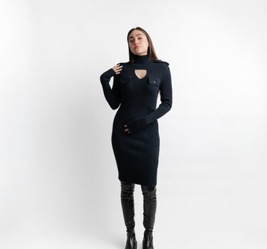 Kloer Knit Dress Negro - Vista frontal