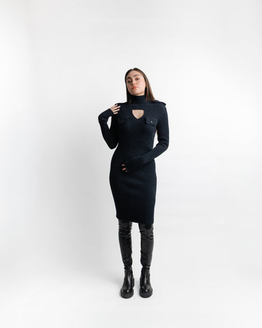 Kloer Knit Dress Negro - Vista frontal