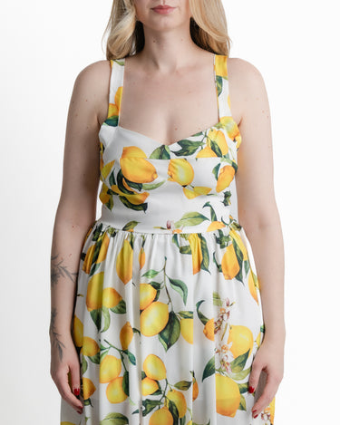Lemon Blossom Maxi Dress - Detalle frontal