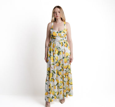 Lemon Blossom Maxi Dress - Vista frontal completa