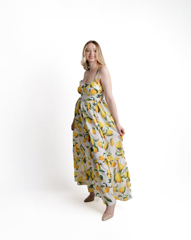 Lemon Blossom Maxi Dress - Vista lateral