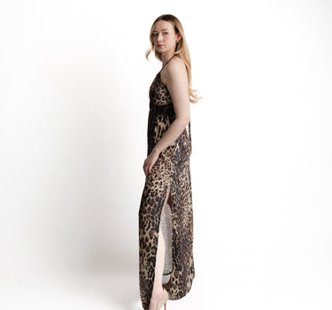 Serena Leopard Maxi Dress vista lateral