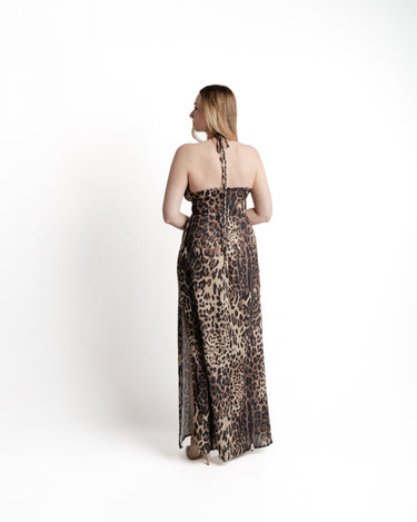 Serena Leopard Maxi Dress vista trasera