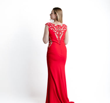 Rouge Étoile Mermaid Gown vista trasera