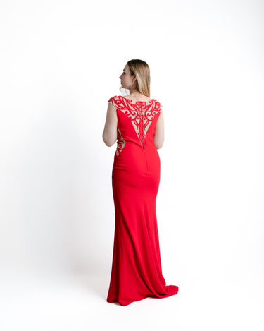 Rouge Étoile Mermaid Gown vista trasera