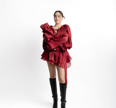 Vestido Kloer Rojo cuerpo completo
